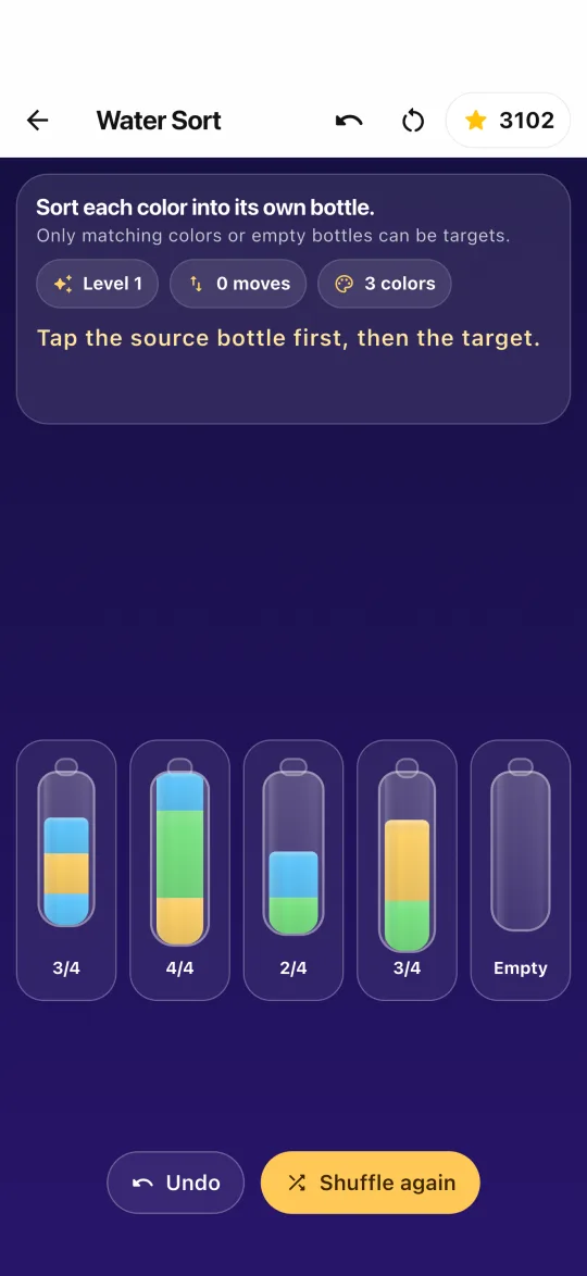 Water Sort game screenshot