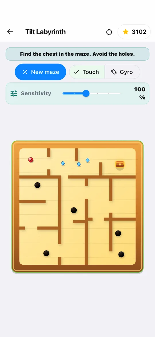 Tilt Labyrinth game screenshot